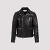 Alexander Mcqueen Grained Lamb Leather Biker Jacket In Black