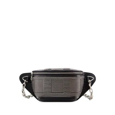 Alexander Mcqueen Biker Bumbag Belt Bag - Leather - Black In Grey