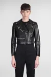 Alexander Mcqueen Mcqueen Cropped Leather Jacket With Off-center Zip Closure