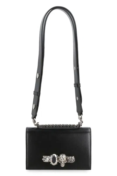 Alexander Mcqueen Biker Jewelled Satchel Mini Leather Bag