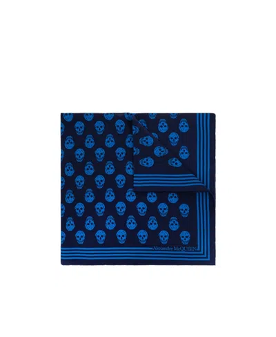 Alexander Mcqueen Skull-printed Striped Edge Scarf