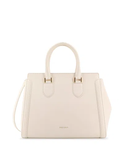 Alexander Mcqueen Large Leather Shoulder Bag Birdee In White