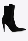 Alexander Mcqueen Birdee 105 Satin Ankle Boots In Black