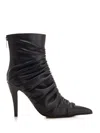 Alexander Mcqueen Birdee 105 Ruched Ankle Boots In Black