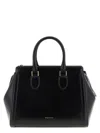 Alexander Mcqueen Large Leather Shoulder Bag With Canvas Lining In Purple