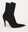 Alexander Mcqueen 105mm Suede Ankle Boots In Black