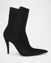 Alexander Mcqueen 105mm Suede Ankle Boots In Black