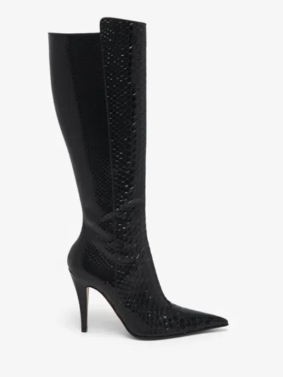 Alexander Mcqueen Birdee Knee-high Boot In Black