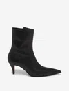 Alexander Mcqueen Birdee Leather Boots In Black