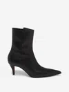 Alexander Mcqueen Birdee Pointed Toe Bootie In Black