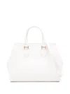 Alexander Mcqueen Large Leather Birdee Top-handle Bag In White