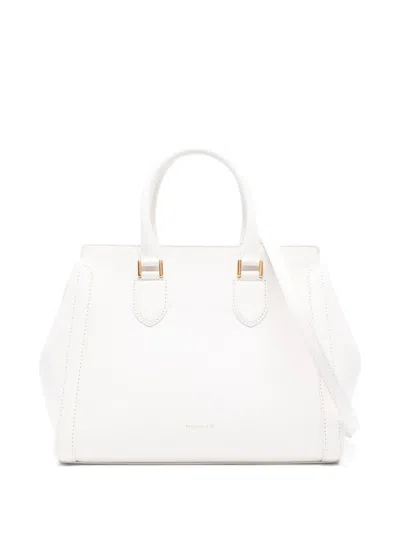Alexander Mcqueen Birdee Leather Tote Bag In White