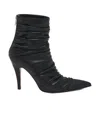 Alexander Mcqueen Birdee 105 Ruched Ankle Boots In Black