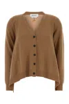 Alexander Mcqueen Biscuit Cashmere Blend Oversize Cardigan In Brown