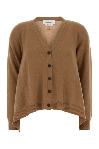 ALEXANDER MCQUEEN ALEXANDER MCQUEEN BISCUIT CASHMERE BLEND OVERSIZE CARDIGAN