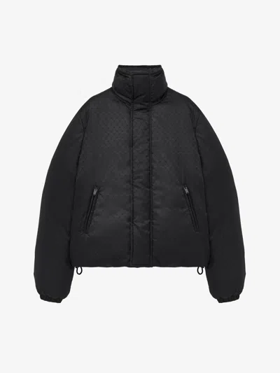 Alexander Mcqueen Nylon Skull Jacquard Jacket In Black