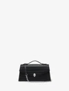 Alexander Mcqueen Skull Top-handle Bag In Croc-effect Leather In Black