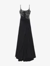 Alexander Mcqueen Mcqueen Embellished Draped Crepe Gown In Black