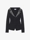 Alexander Mcqueen Mcqueen Wool Beaded-collar Blazer In Black