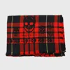 Alexander Mcqueen Black And Red Wool Scarves In Red