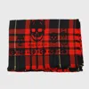 Alexander Mcqueen Tartan Wool Skull Scarf In