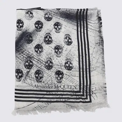 Alexander Mcqueen Black And White Modal Scarf