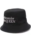 Alexander Mcqueen Black And White Reversible Bucket Hat With Logo Embroidery In Polyamide Man In Black
