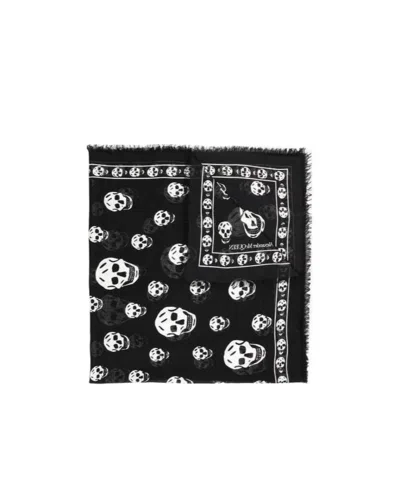 ALEXANDER MCQUEEN ALEXANDER MCQUEEN ALL-OVER SKULL LOGO SCARF