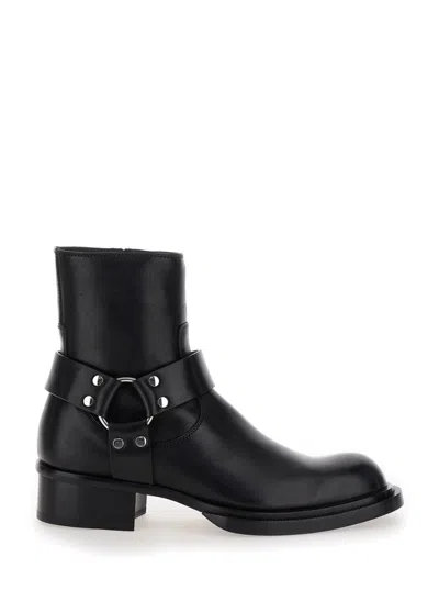 ALEXANDER MCQUEEN BLACK ANKLE BOOTS