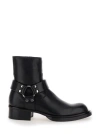 Alexander Mcqueen Black Ankle Boots With Harness Detail In Leather Man In Black