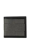 ALEXANDER MCQUEEN BLACK BI-FOLD WALLET WITH ALL-OVER STUDS IN LEATHER WOMAN