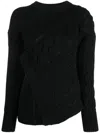 Alexander Mcqueen Asymmetric Wool Jumper In Black