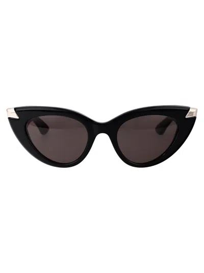 Alexander Mcqueen Black Black Grey Acetate Sunglasses