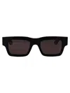 Alexander Mcqueen Black-black-grey Recycled Acetate Sunglasses In Black