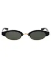 Alexander Mcqueen Black-black-grey Recycled Acetate Sunglasses In Green