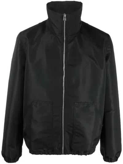 ALEXANDER MCQUEEN BLACK BLACK LOGO BOMBER JACKET