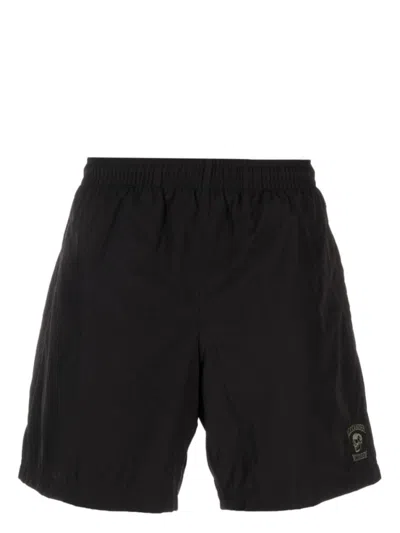 ALEXANDER MCQUEEN BLACK BLACK LOGO SWIM SHORTS