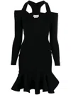 Alexander Mcqueen Alexander Mc Queen Off Shoulder Mini Dress In Black