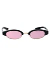 Alexander Mcqueen Black-black-pink Recycled Acetate Sunglasses In Pink