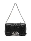 Alexander Mcqueen Black Black The Seal Shoulder Bag In Black