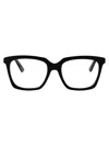 Alexander Mcqueen Black-black-transparent Recycled Acetate Glasses In Black
