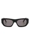 Alexander Mcqueen Logo-print Geometric-frame Sunglasses In Black