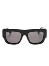 Alexander Mcqueen Eckige Sonnenbrille Mit Logo-print In Black