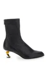 Alexander Mcqueen Armadillo Leather Boots In Black