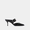 ALEXANDER MCQUEEN ALEXANDER MCQUEEN BLACK BOXCAR  PUMPS WITH SILVER HARDWARE