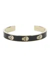 Alexander Mcqueen Black Bracelet With Skull Embellishment In Brass Woman