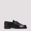 ALEXANDER MCQUEEN BLACK BRUSHED LEATHER LOAFERS