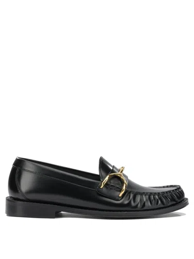 Alexander Mcqueen Black Bull Leather Loafers Slippers