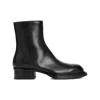 Alexander Mcqueen Black Leather Cuban Boots For Men In Black