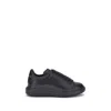 Alexander Mcqueen Men Black Oversize Sneakers With Logo Lettering On The Heel In Leather Man In Black
